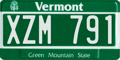 VT license plate XZM791