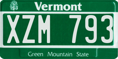VT license plate XZM793