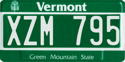 VT license plate XZM795