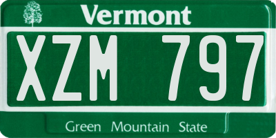 VT license plate XZM797