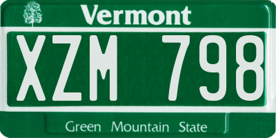 VT license plate XZM798
