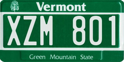 VT license plate XZM801