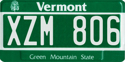 VT license plate XZM806