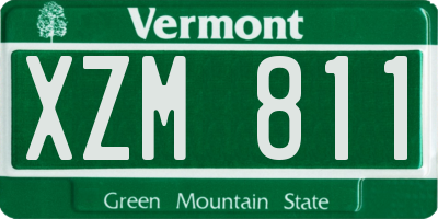VT license plate XZM811