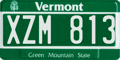 VT license plate XZM813