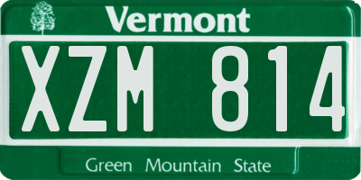 VT license plate XZM814