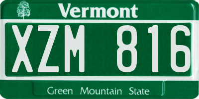 VT license plate XZM816