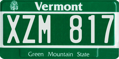 VT license plate XZM817
