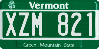 VT license plate XZM821