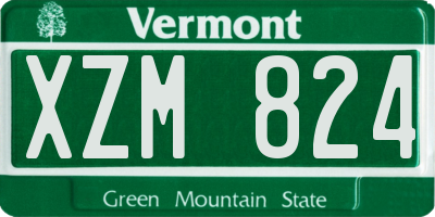 VT license plate XZM824