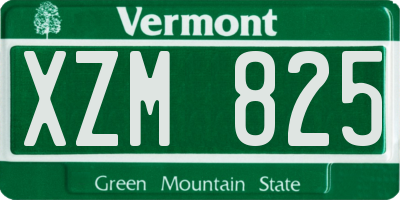VT license plate XZM825