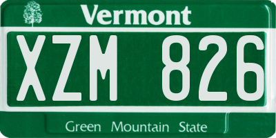 VT license plate XZM826