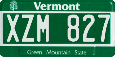 VT license plate XZM827