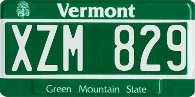 VT license plate XZM829