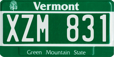 VT license plate XZM831