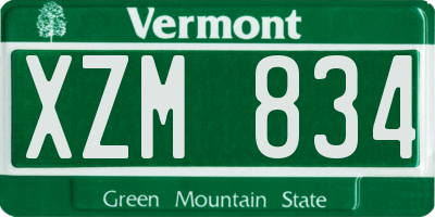 VT license plate XZM834