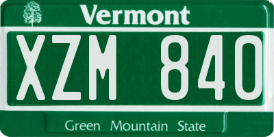 VT license plate XZM840