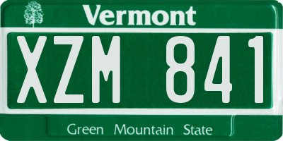 VT license plate XZM841