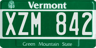 VT license plate XZM842
