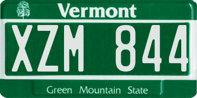 VT license plate XZM844