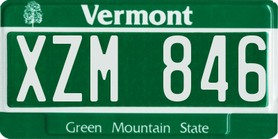VT license plate XZM846