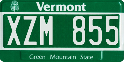 VT license plate XZM855