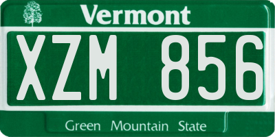 VT license plate XZM856