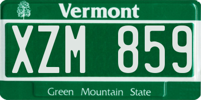 VT license plate XZM859