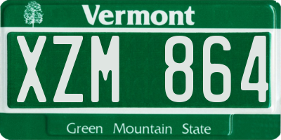 VT license plate XZM864