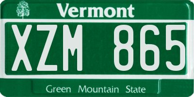 VT license plate XZM865