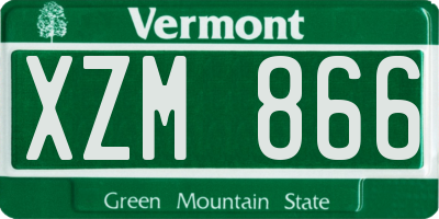 VT license plate XZM866