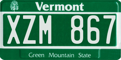 VT license plate XZM867