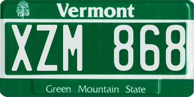 VT license plate XZM868