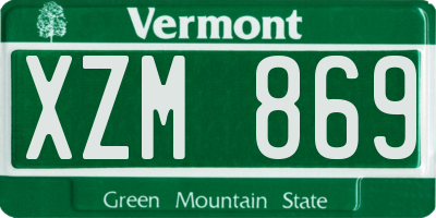 VT license plate XZM869