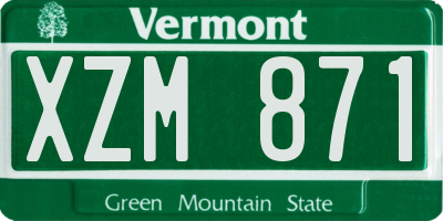 VT license plate XZM871