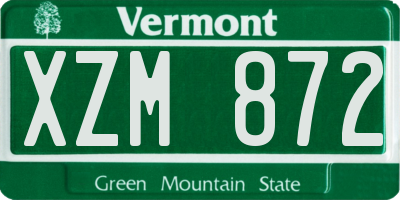 VT license plate XZM872