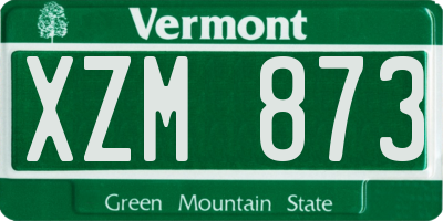 VT license plate XZM873