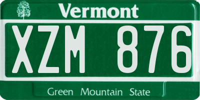 VT license plate XZM876