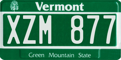 VT license plate XZM877