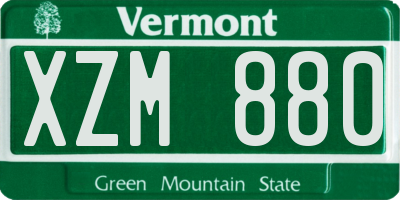 VT license plate XZM880