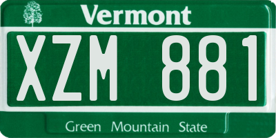 VT license plate XZM881