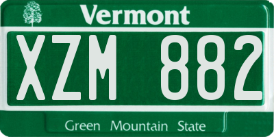 VT license plate XZM882