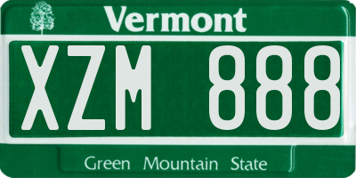 VT license plate XZM888
