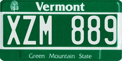 VT license plate XZM889