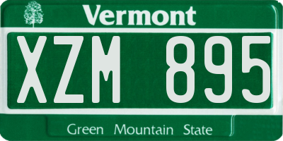 VT license plate XZM895