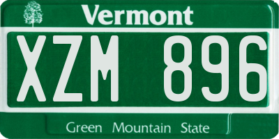 VT license plate XZM896