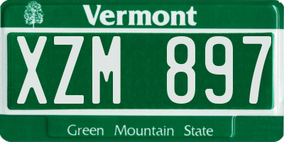 VT license plate XZM897
