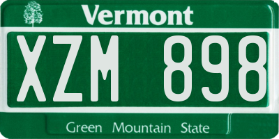 VT license plate XZM898