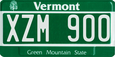 VT license plate XZM900