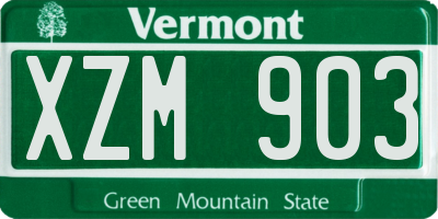 VT license plate XZM903